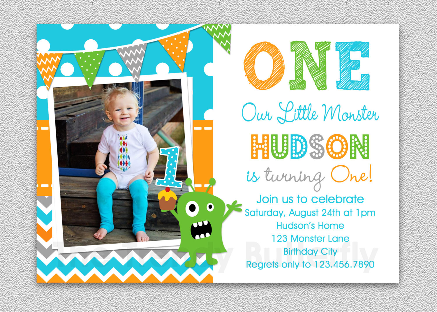 Birthday Boy Invitations
 Boys 1st Birthday Invitation Monster 1st Birthday Invitation