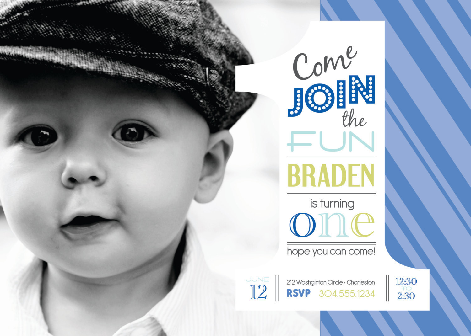 Birthday Boy Invitations
 off 1st BIRTHDAY boys photo invitation DIGITAL file