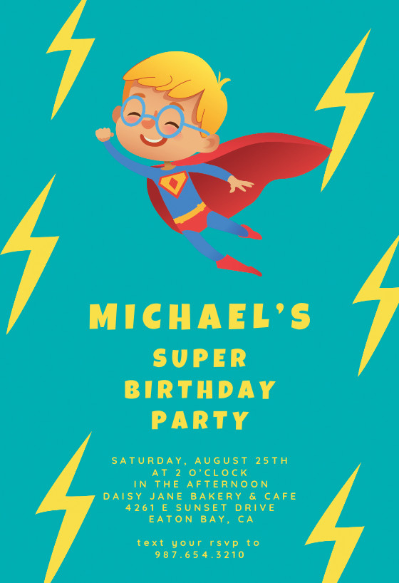 Birthday Boy Invitations
 Super birthday boy Printable Party Invitation Template