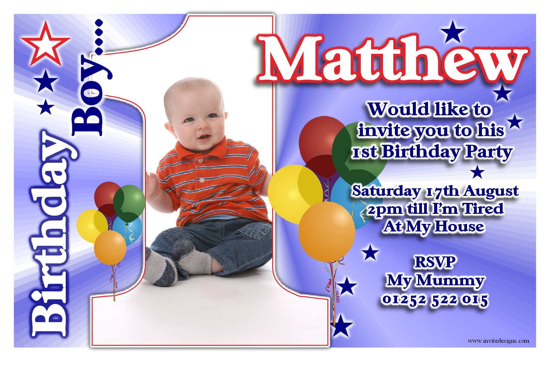 Birthday Boy Invitations
 1st Birthday Party Invitations Boy