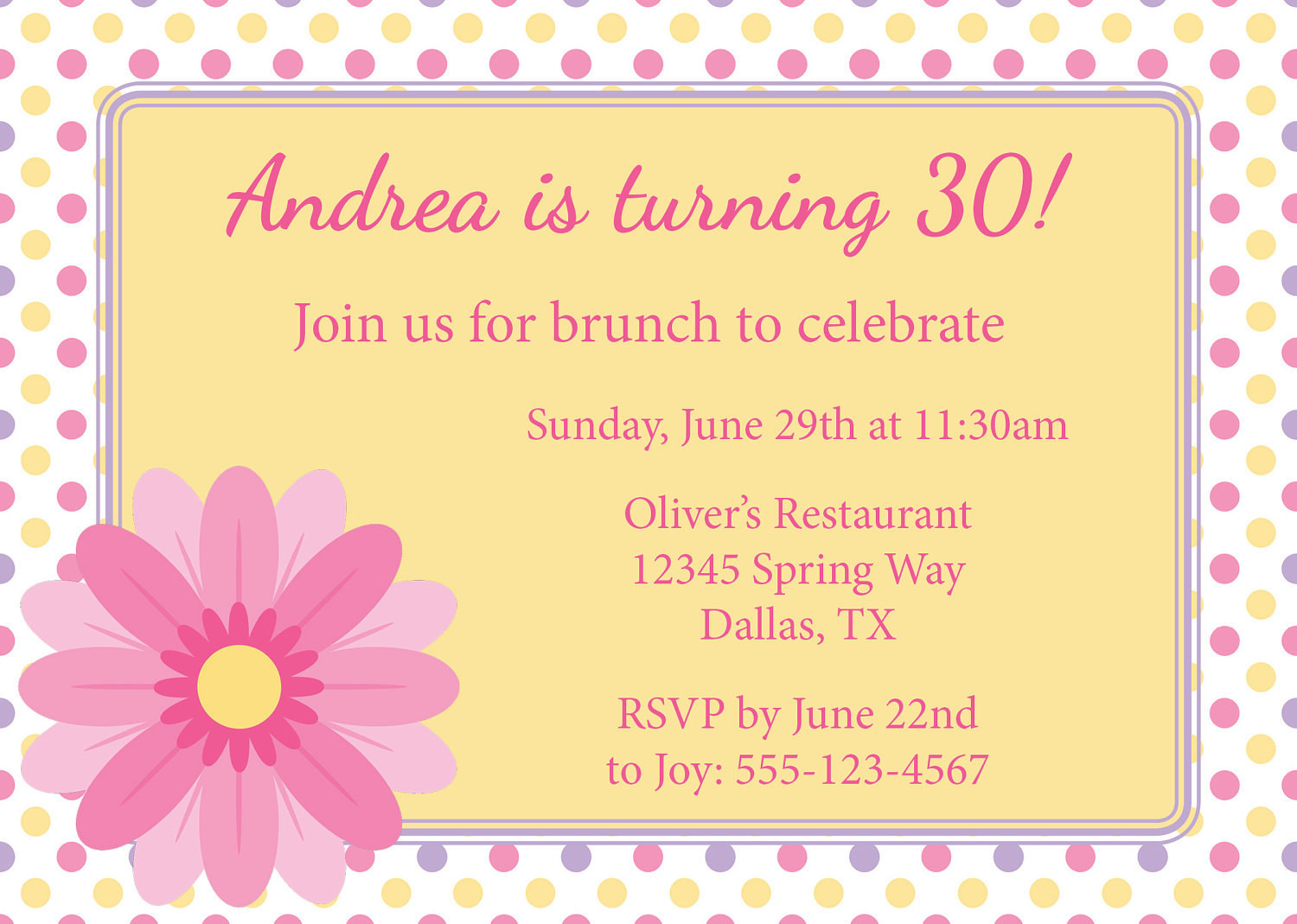 Birthday Brunch Invitations
 Spring Brunch Birthday Brunch Invitation DIY by