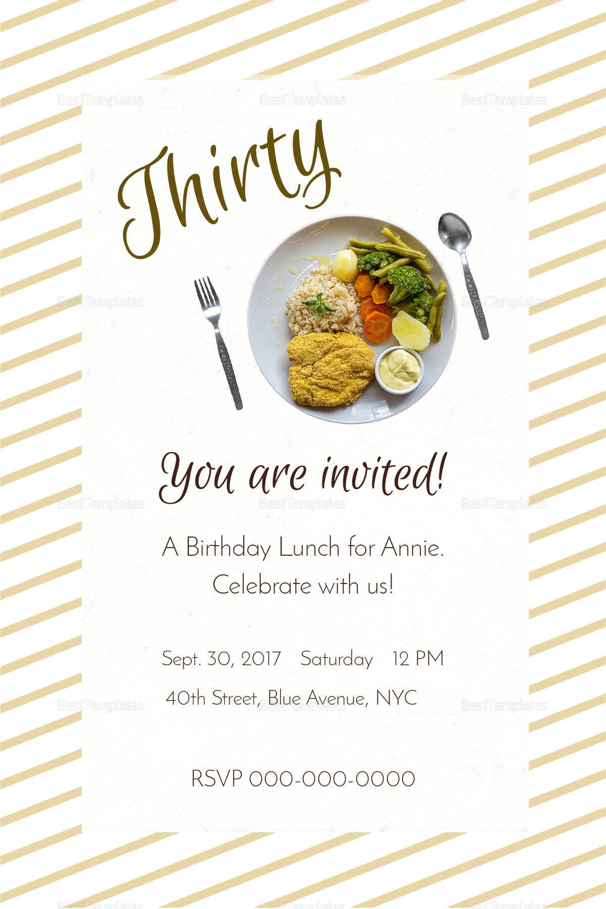 Birthday Brunch Invitations
 Birthday Lunch Invitation Design Template in PSD Word