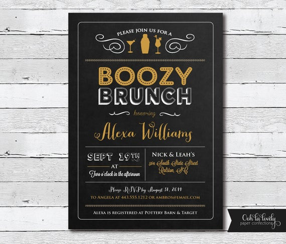 Birthday Brunch Invitations
 Chalkboard Bridal Brunch Invitation Birthday Party