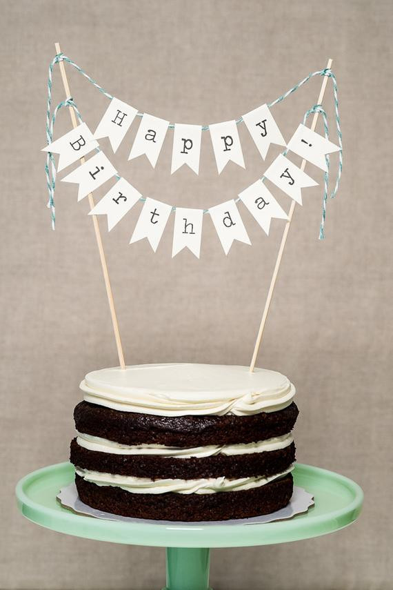 Birthday Cake Banner
 Items similar to Happy Birthday Cake Banner on Etsy