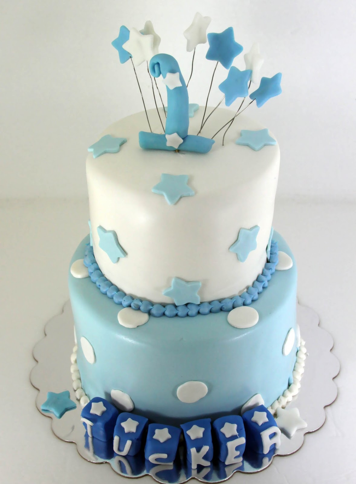 Birthday Cake Boy
 Tastefully Done Baby Boy Blue 1st Birthday Cake