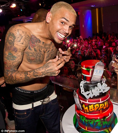Birthday Cake Chris Brown
 Chris Brown strips off for Las Vegas birthday celebration
