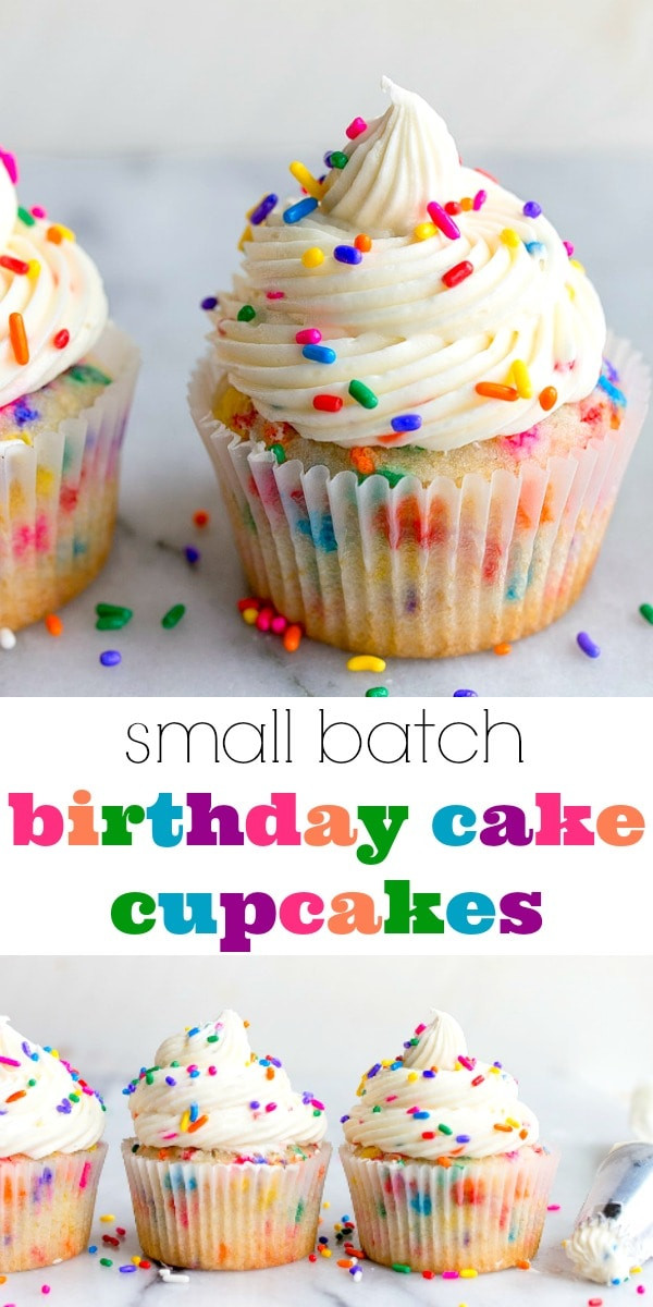 Birthday Cake Cupcakes
 Birthday Cake Cupcakes with Sprinkles small batch recipe