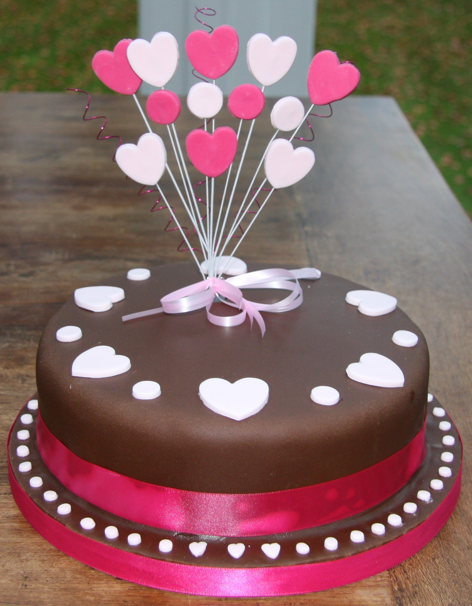 Birthday Cake Design
 Chocolate Birthday Cake with Hearts – lovinghomemade