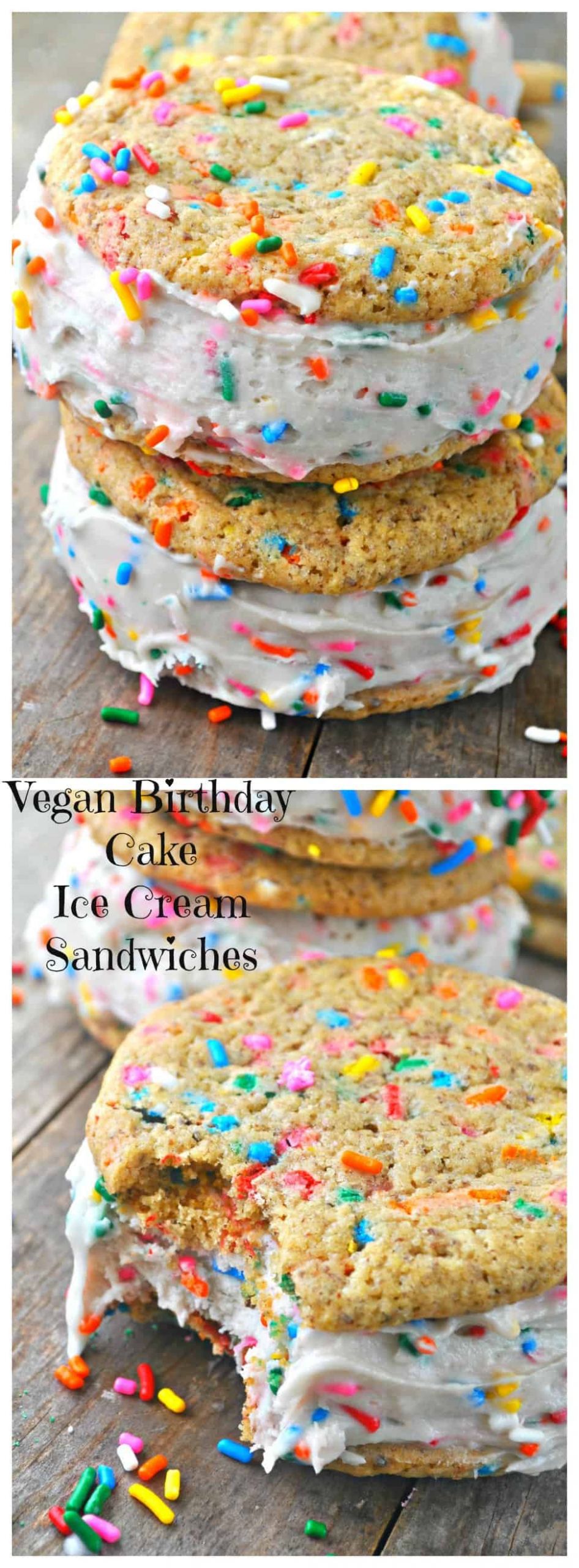 Birthday Cake Ice Cream Sandwich
 Vegan Birthday Cake Ice Cream Sandwiches Rabbit and Wolves