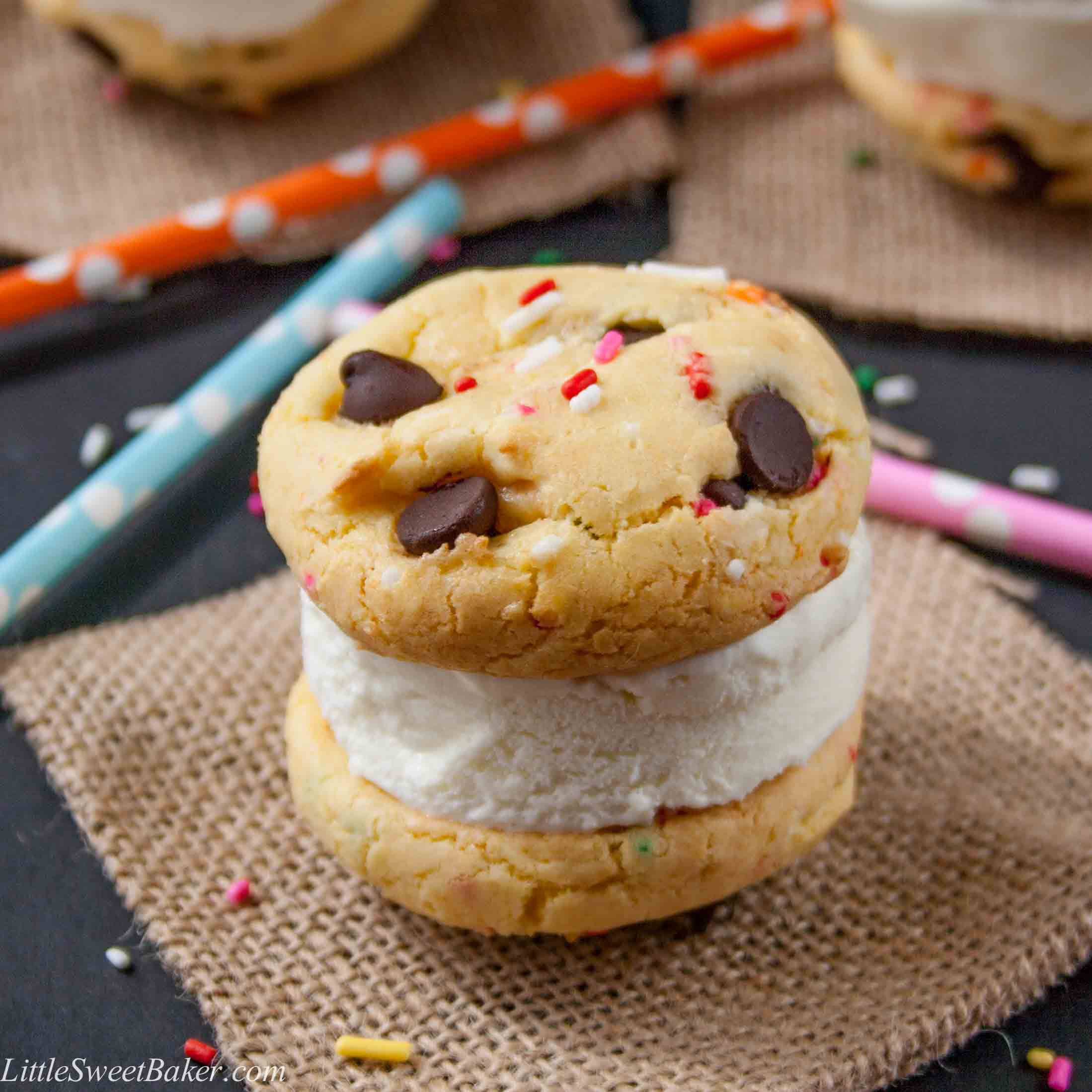 Birthday Cake Ice Cream Sandwich
 Birthday Cake Cookie Ice Cream Sandwich Recipe