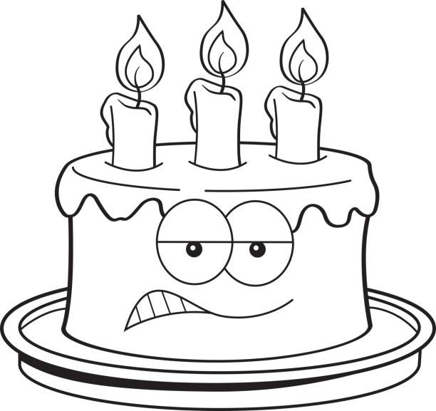 Birthday Cake Outline
 Best Cartoon Birthday Cake Outline Illustrations