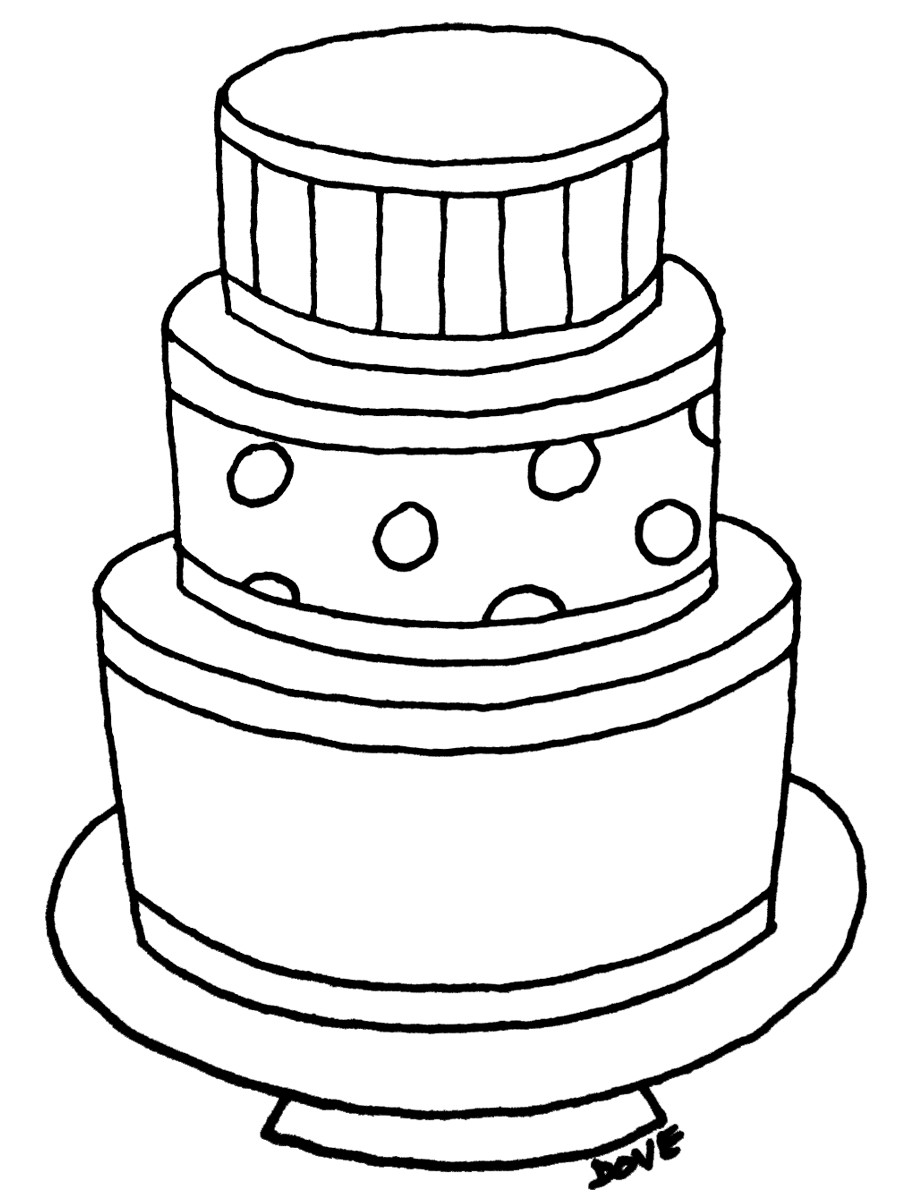 Birthday Cake Outline
 Simple Birthday Cake Drawing at GetDrawings