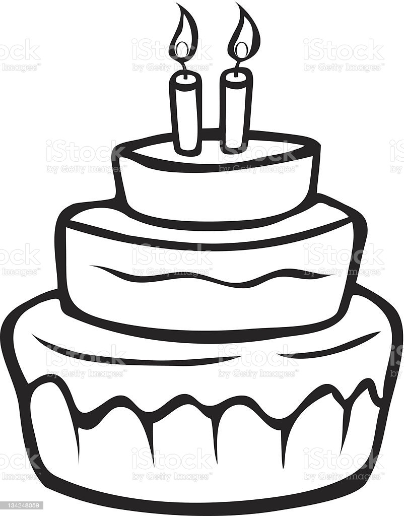 Birthday Cake Outline
 Birthday Cake Outline Stock Illustration Download Image