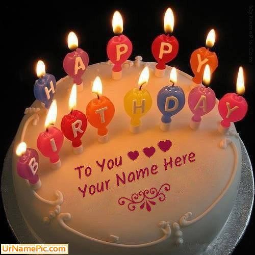 Birthday Cake Pictures With Names
 Write name on Candles Happy Birthday Cake happy birthday