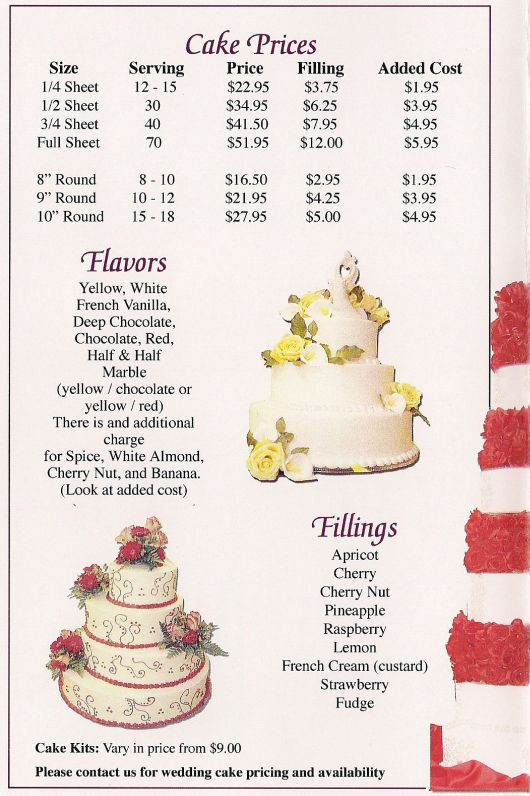 Birthday Cake Prices
 Pin by Sharon McKinney on Business