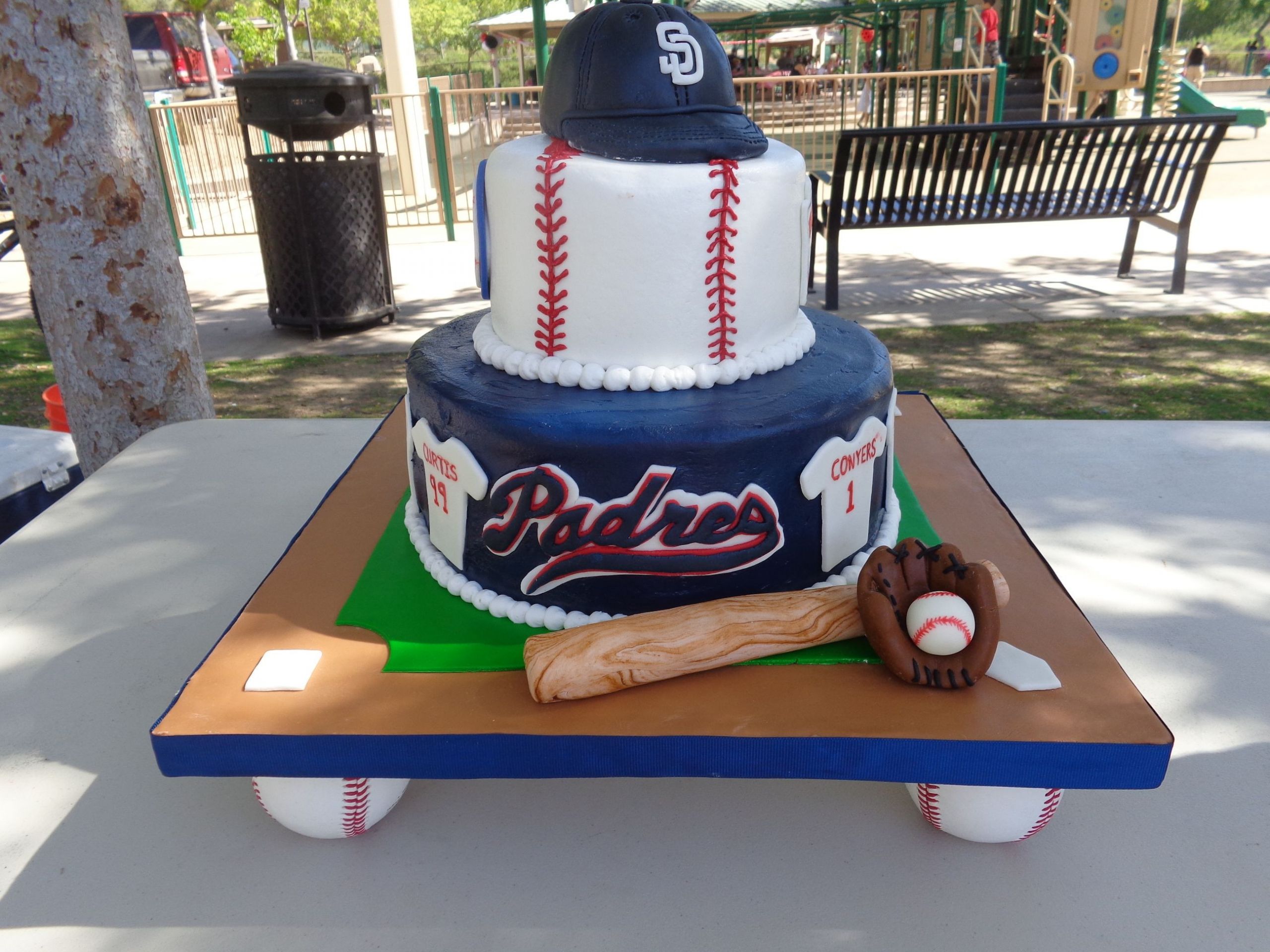 Birthday Cake San Diego
 San Diego Padres Cake Little league baseball end of the