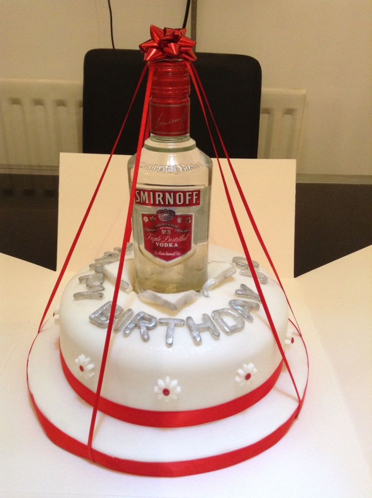 Birthday Cake Vodka Drinks
 Vodka bottle Birthday cake 21st Cakes