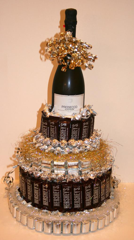 Birthday Cake Wine
 Items similar to Chocolate Candy Wine Cake on Etsy