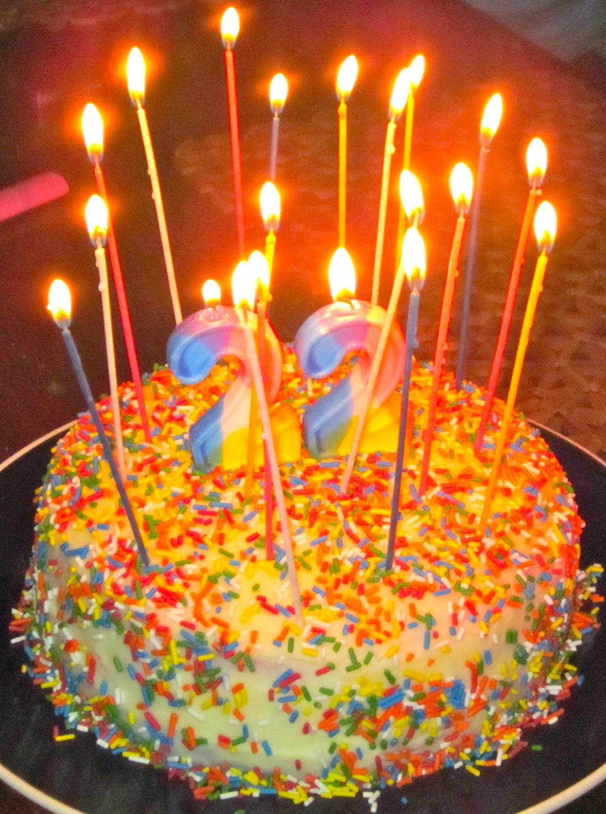 Birthday Cakes With Candles
 Haute Heirloom Rainbow Velvet Cake