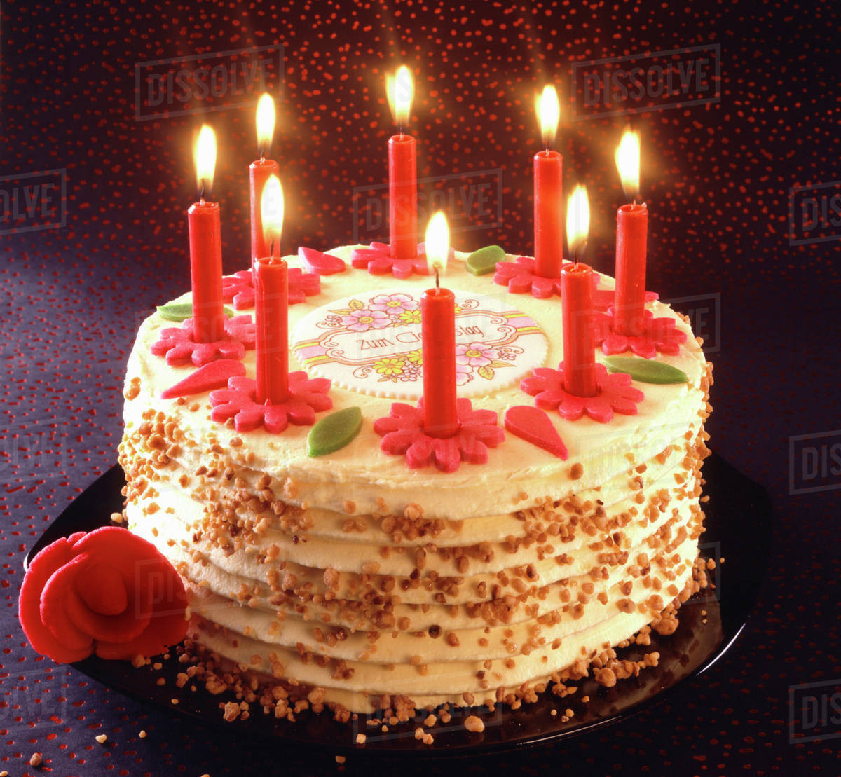 Birthday Cakes With Candles
 Birthday cake with burning candles Stock Dissolve