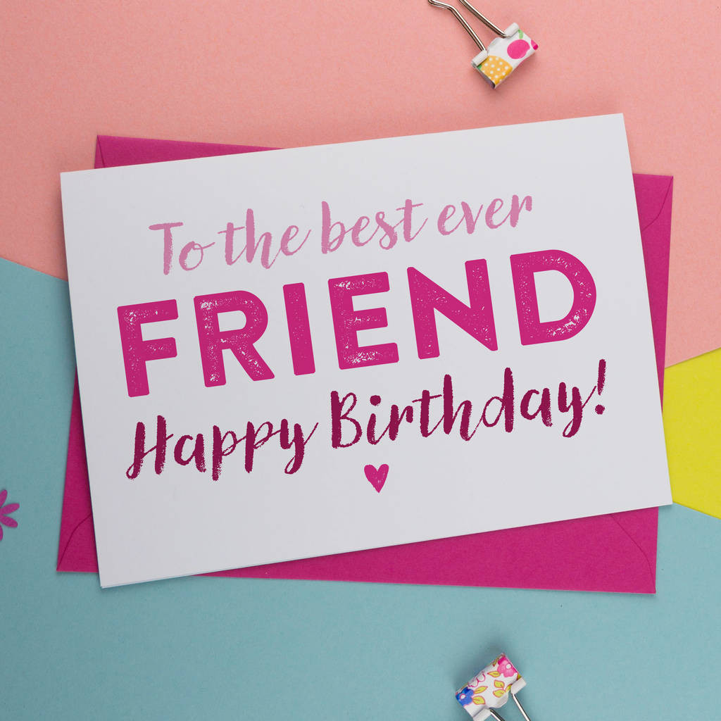 Birthday Card For Best Friend
 bff best friend birthday card in pink and blue by a is for