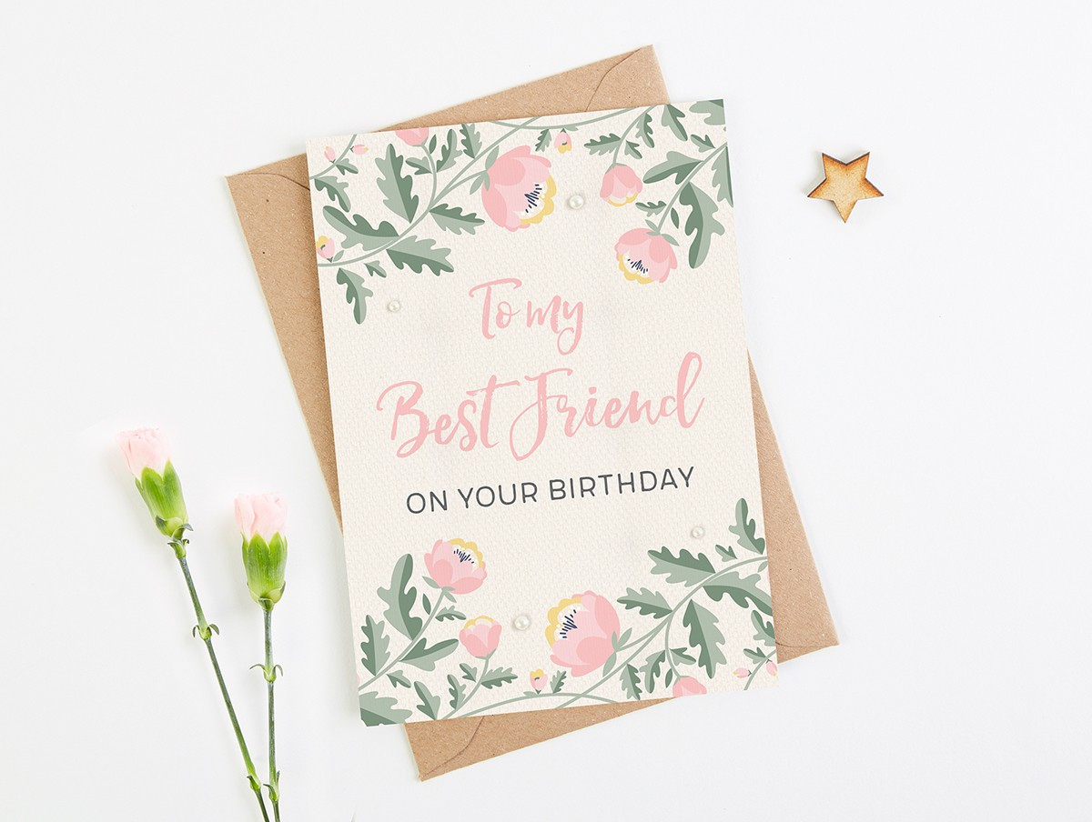 Birthday Card For Best Friend
 Best Friend Birthday Card Pink Floral norma&dorothy