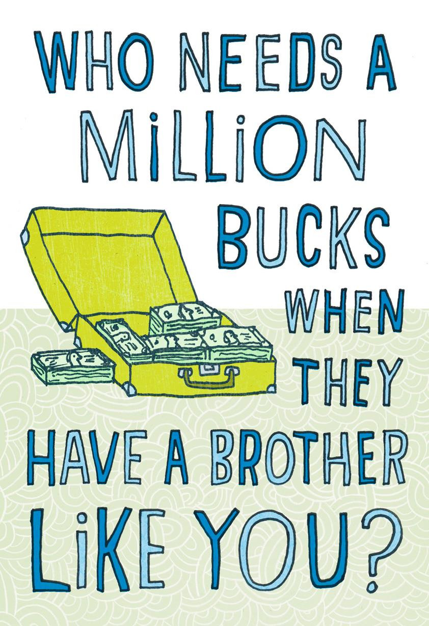 Birthday Card For Brother
 Million Bucks Funny Birthday Card for Brother Greeting