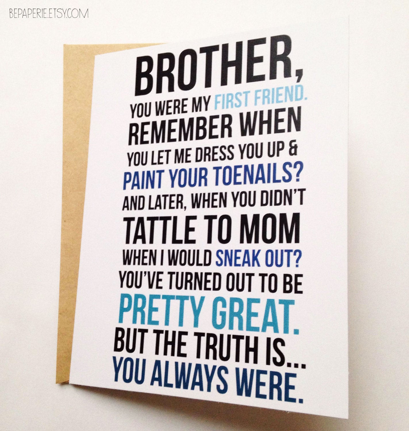 Birthday Card For Brother
 Brother Card Brother Birthday Card Funny Card Card for