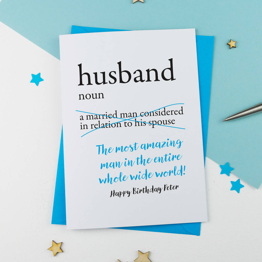 Birthday Card For Husband
 personalised dictionary birthday card for husband by a is