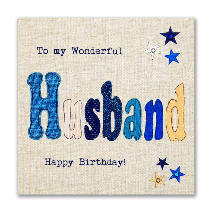 Birthday Card For Husband
 Hand Finished Wonderful Husband Birthday Card Karenza