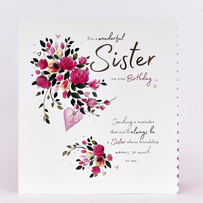Birthday Card For Sister
 Platinum Collection Birthday Card Sister Happy Birthday