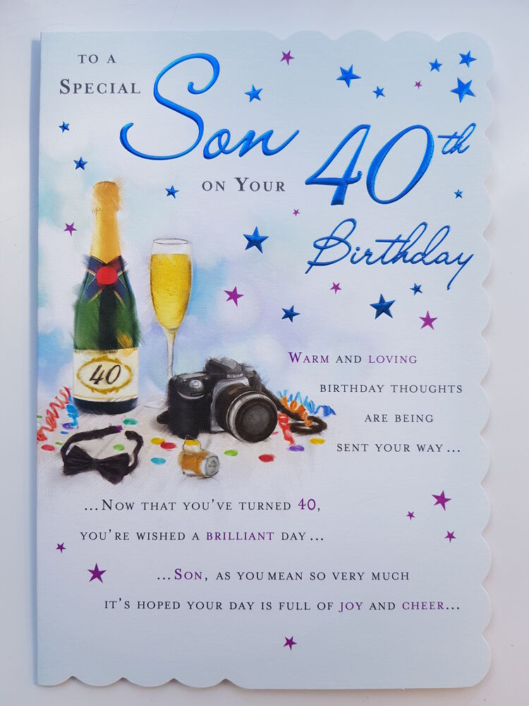 Birthday Card For Son
 To A Special son Your 40th Birthday Card