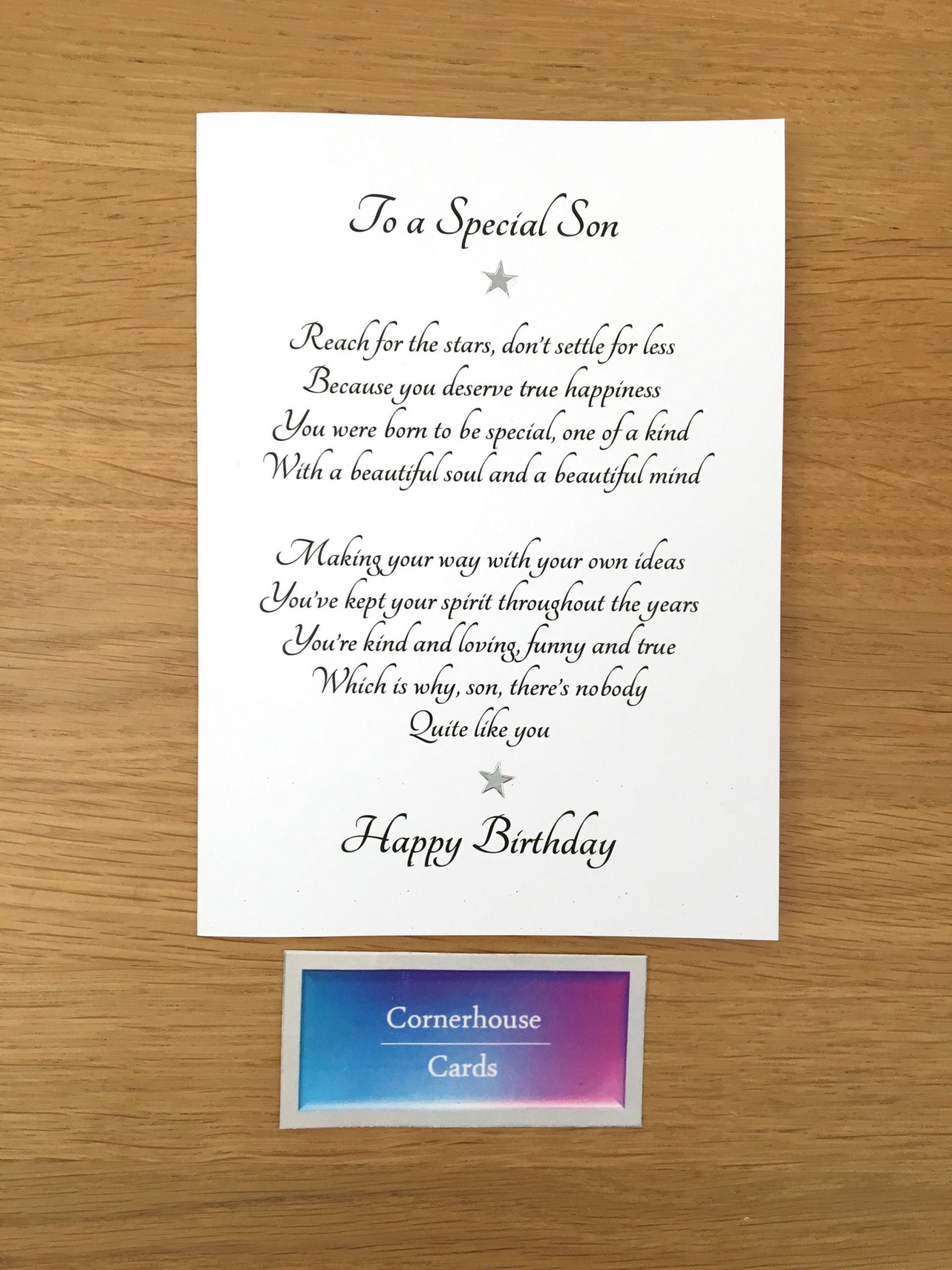 Birthday Card For Son
 Card for adult son special sons birthday birthday card for