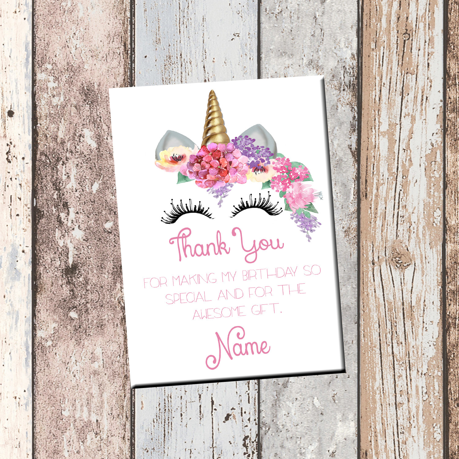 Birthday Card Invitation
 Unicorn Birthday Personalized Invitation 1 Sided Birthday