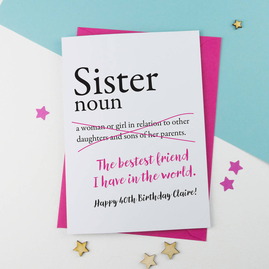 Birthday Card Sister
 sister birthday card personalised by a is for alphabet