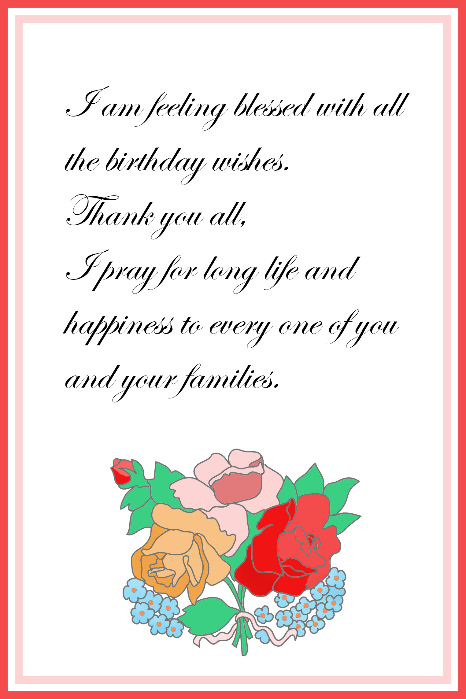 Birthday Card Wording
 Printable Thank You Cards – Free Printable Greeting Cards