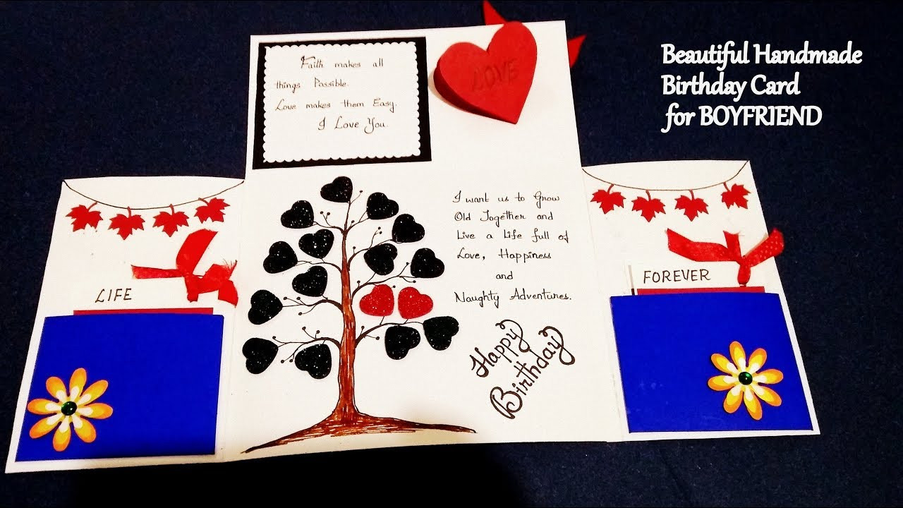 Birthday Cards For Boyfriend
 Beautiful Handmade Birthday Card for BOYFRIEND