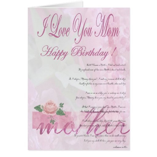 Birthday Cards For Mom From Daughter
 Happy Birthday Mother from Daughter Greeting Card