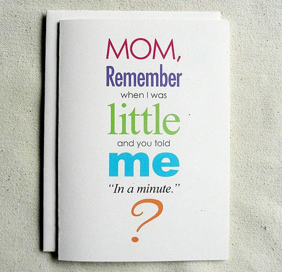 Birthday Cards For Mom From Daughter
 Mother Birthday Card Funny Mom Remember when I was Little