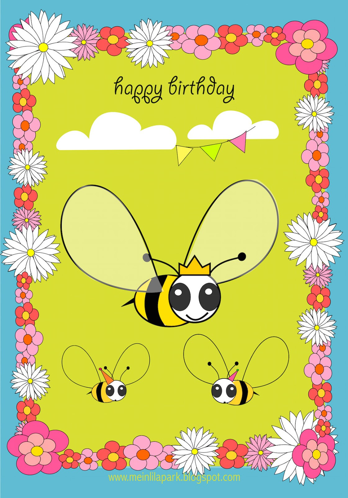 Birthday Cards Printable
 Free printable Happy Birthday card for kids ausdruckbare