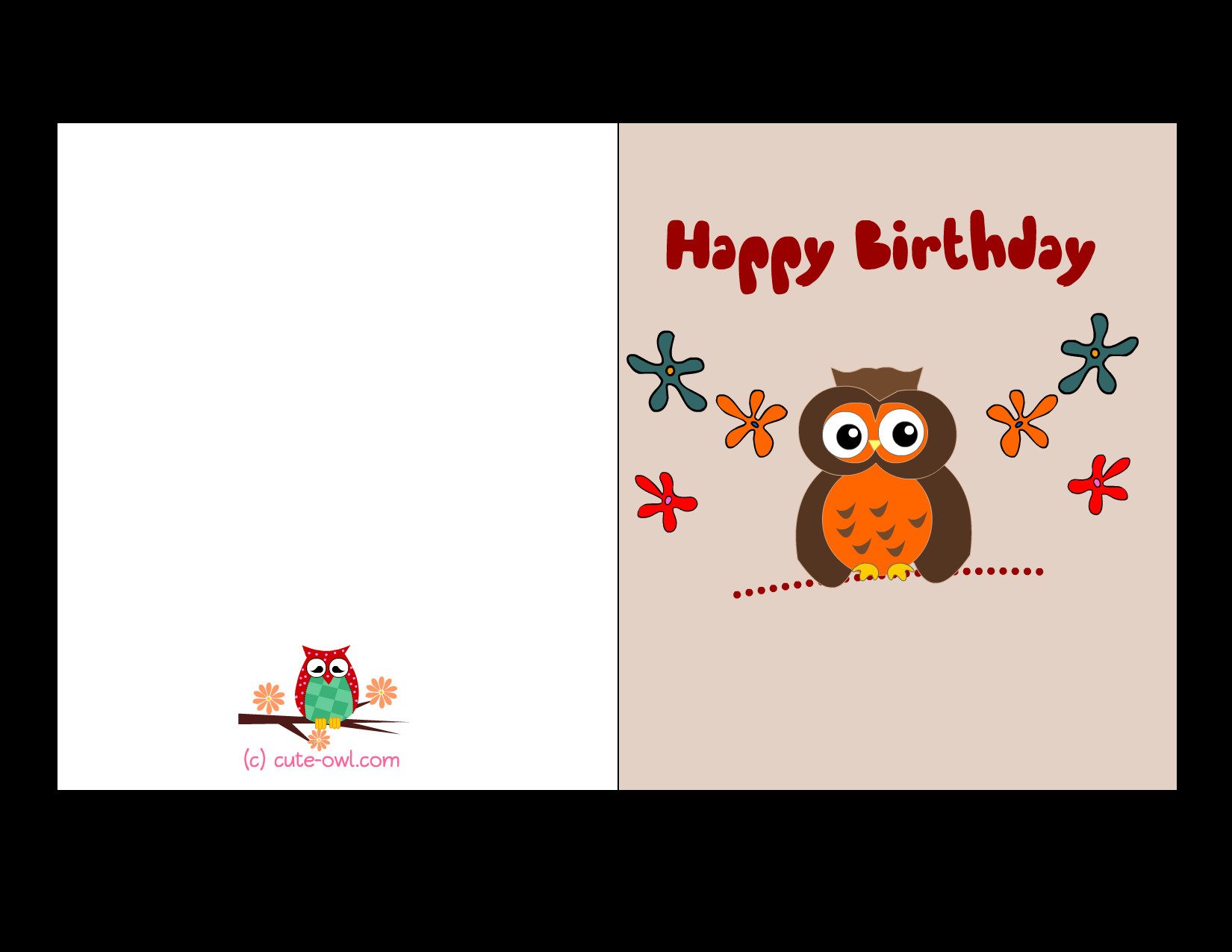 Birthday Cards Printable
 Free Printable Cute Owl Birthday Cards