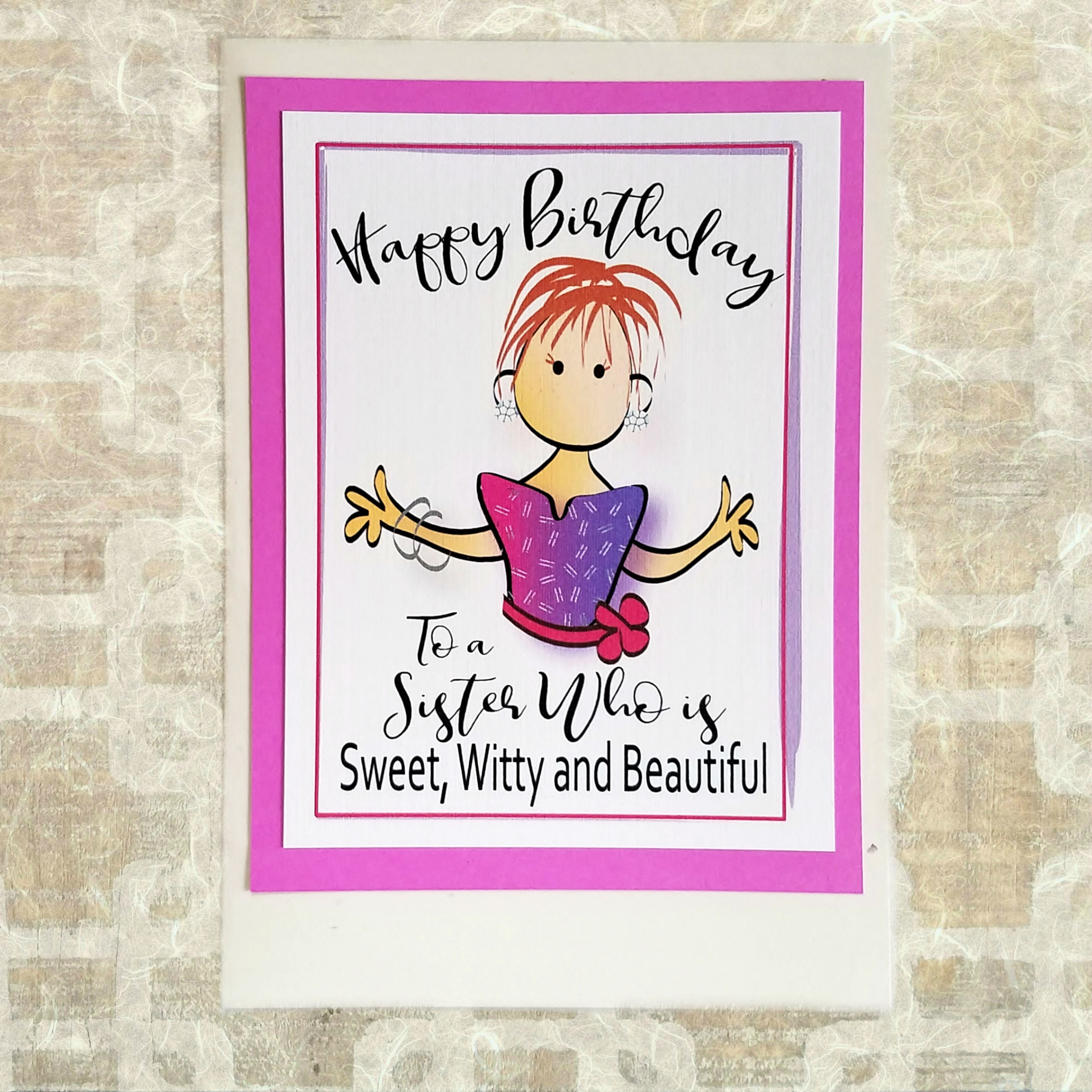 Birthday Cards Sister
 Sister Birthday Card Funny Birthday Card for Sister Snarky