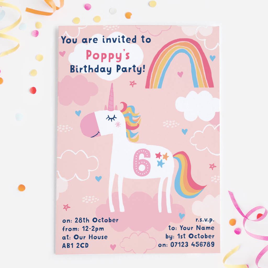 Birthday Celebration Invitation
 unicorn birthday party invitations by mondaland
