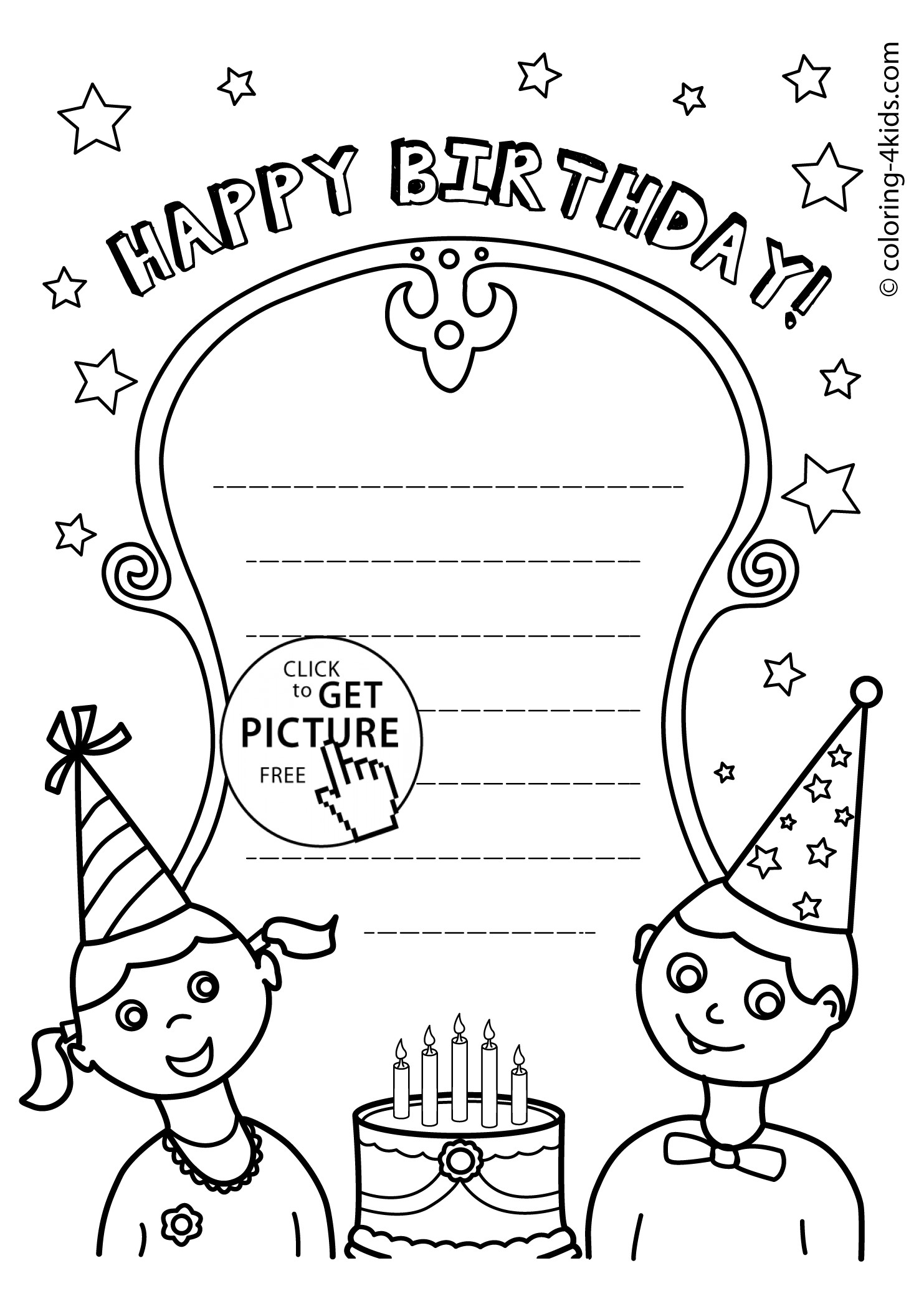 Birthday Coloring Pages For Kids
 Happy birthday printables – coloring pages for kids
