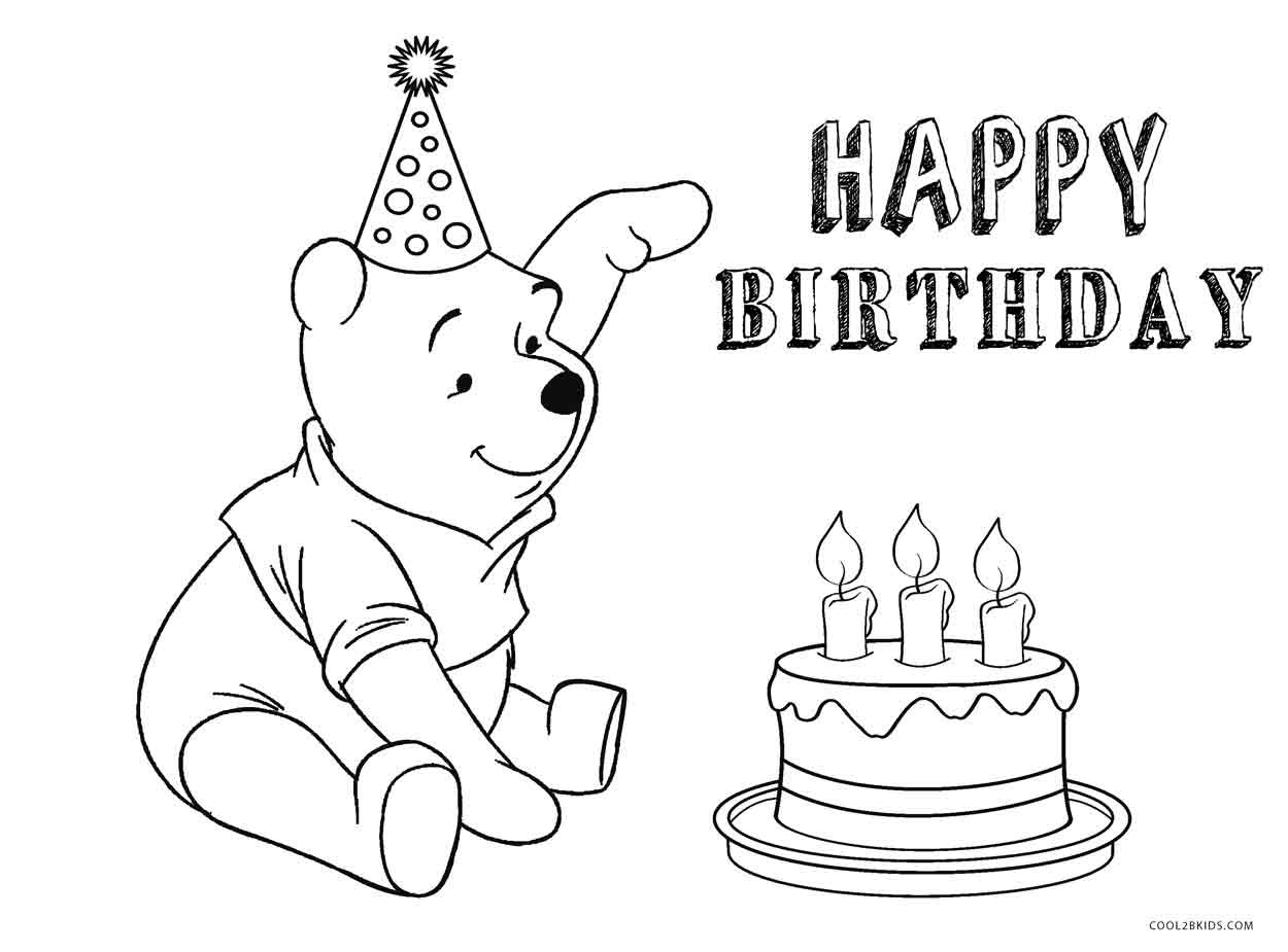 Birthday Coloring Pages For Kids
 Free Printable Birthday Cake Coloring Pages For Kids