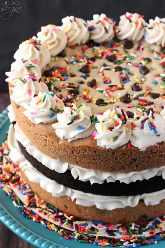 Birthday Cookie Cake Recipe
 Ultimate Chocolate Chip Cookie Layer Cake Life Love and