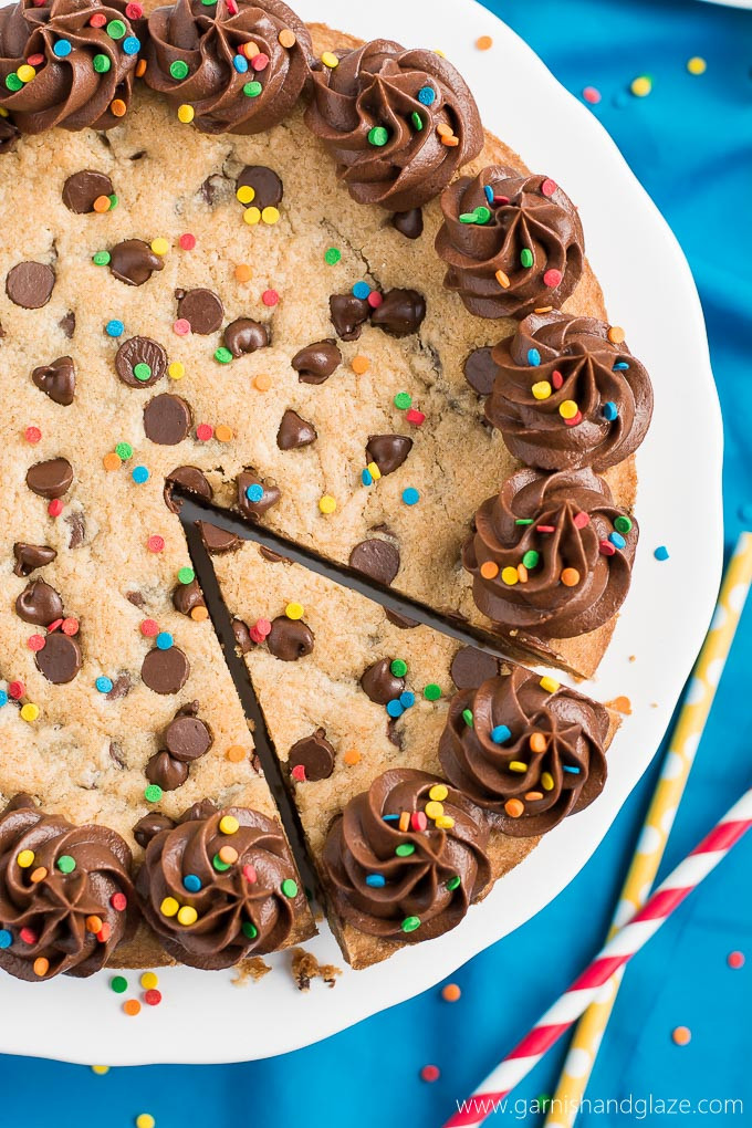 Birthday Cookie Cake Recipe
 Chocolate Chip Cookie Cake Garnish & Glaze