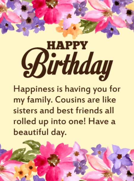 Birthday Cousin Quotes
 Happy Birthday Cousin Wishes Messages & Quotes with