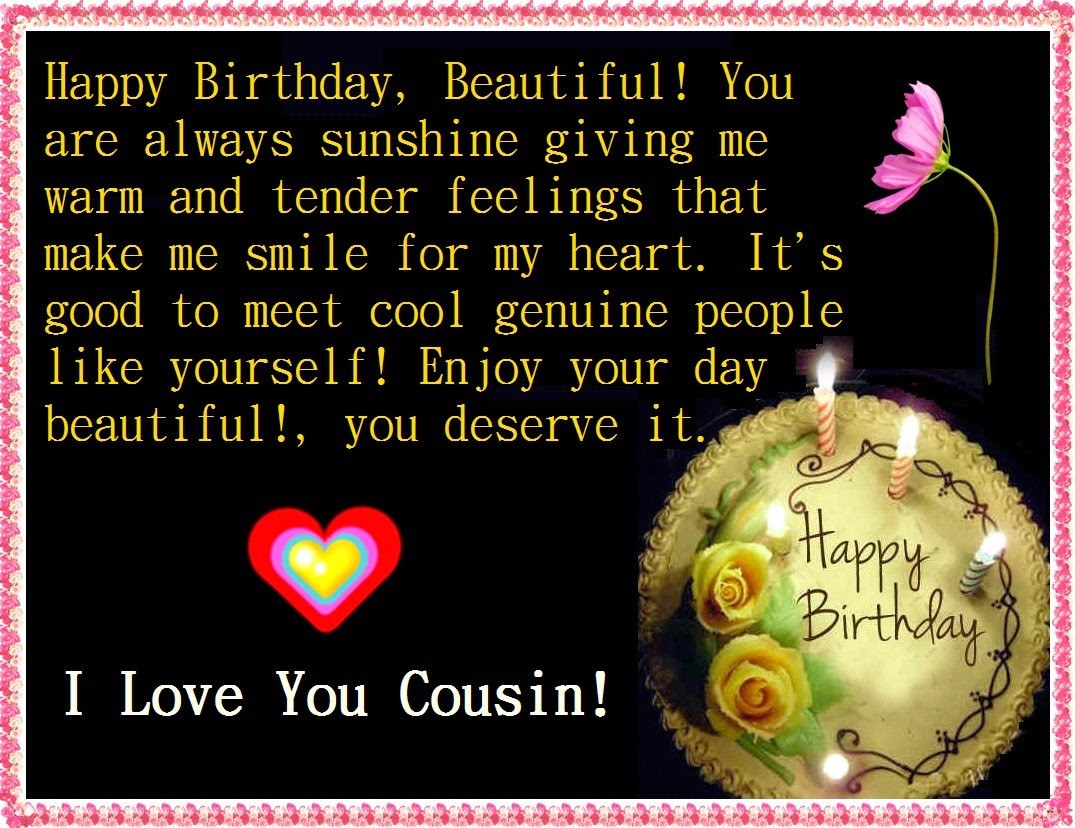 Birthday Cousin Quotes
 Birthday Quotes For Cousin Female QuotesGram