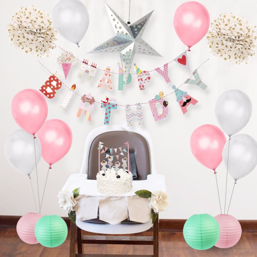 Birthday Decorations At Home
 Baby Girl Shower Decorations Lovely Happy Birthday